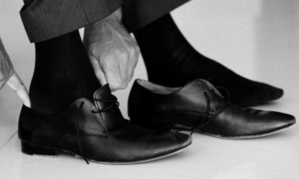 Black And White Photo of Shoes