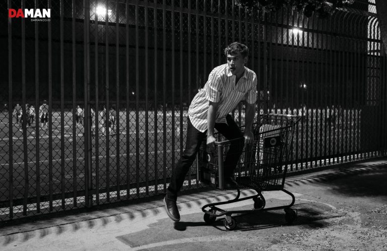 Shirt by Our Legacy, jeans by Frame, shoes by Fabrice Tardieu